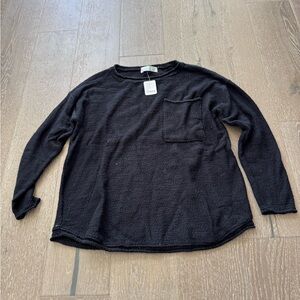Free people beach black pullover sweater